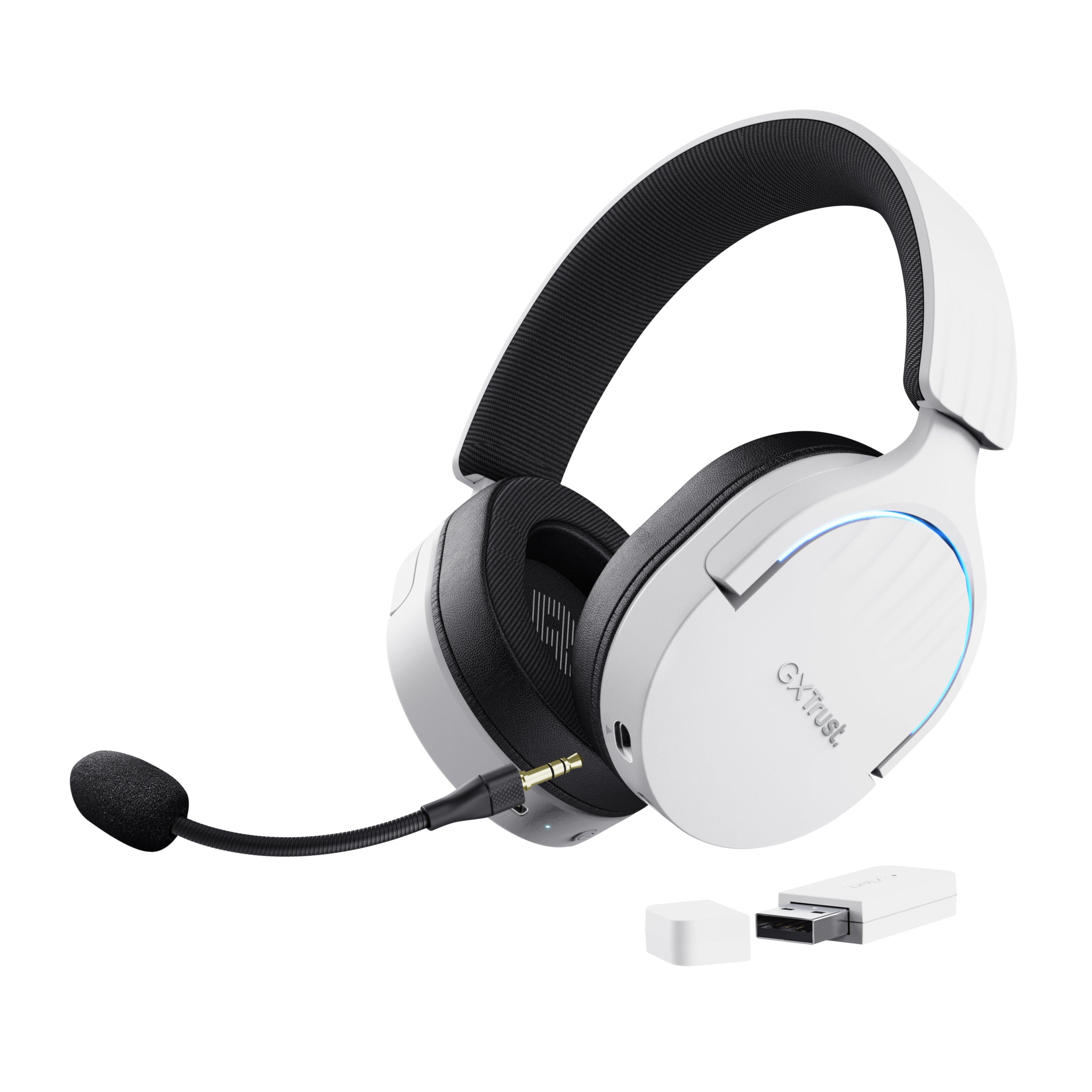 Auscultadores Gaming sem fios com microfone Trust Gaming GXT 491 Fayzo/ Bluetooth/ Jack 3.5/ branco